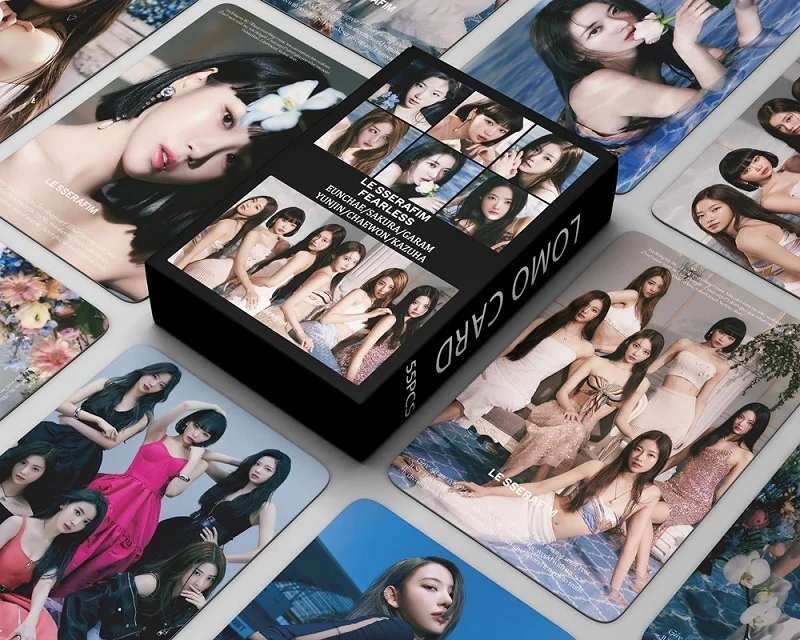 

Kpop LEE SSERAFIM FEARLESS New Album Darling Lomo Card Photo Print Cards Poster Picture Fans Gifts Collection 54Pcs/Set