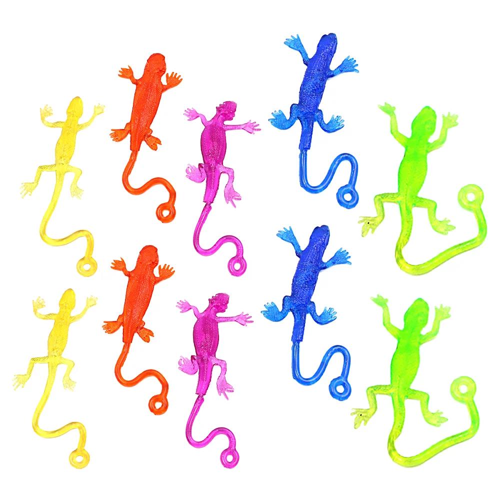 

12Pcs Stretchy Gecko Toy Wall Climbers Toy Sensory Toy Baby Joke Trick Toy Sticky Prank Toy Sticky Reptile