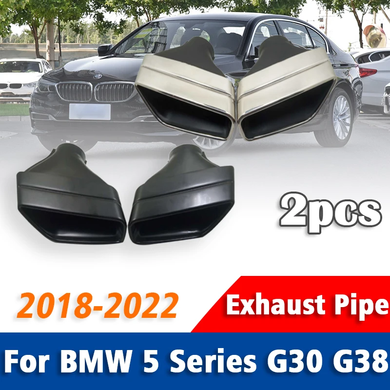 

For BMW 5 Series G30 G38 2018-2022 2pcs Stainless Steel Exhaust Pipe Tail Mouth Muffler Tail Throat Liner Pipe Auto Accessories