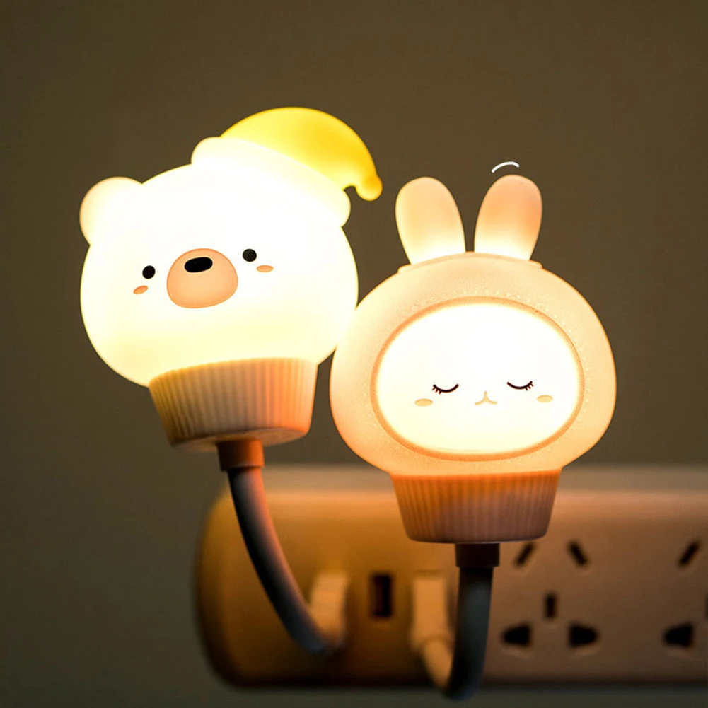 

LED USB Night Light Cute Cartoon Children Eye Protection Lamp Animal for Baby Kid Bedroom Bedside Sleep Decor Lamp Christmas Gif