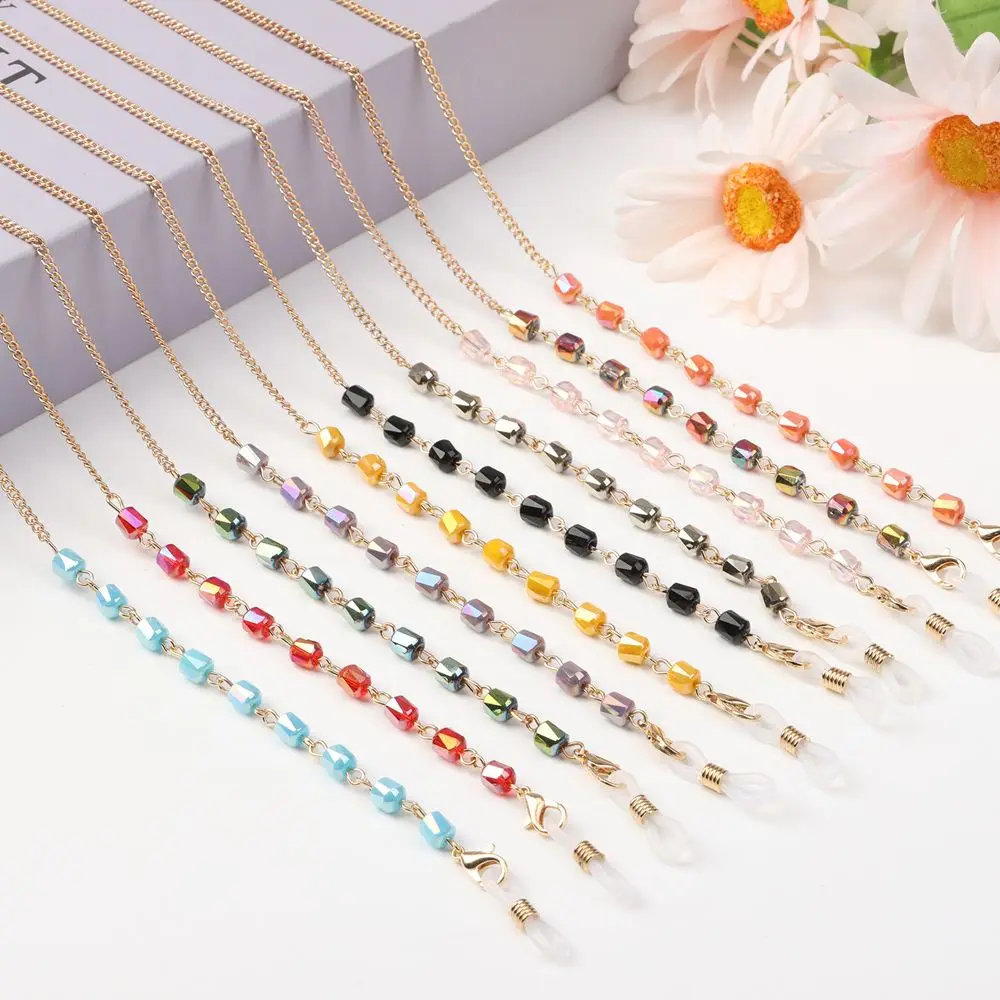 

Fashion Non-slip Crystal Metal Necklace Reading Glasses Strap Glasses Chain Sunglasses Lanyard