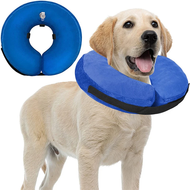 

Pet Pvc Inflatable Collar Cat Plush Elizabeth Circle Anti-bite Collar for Dogscat Recovery Protective Neck Cone Pet Supplies