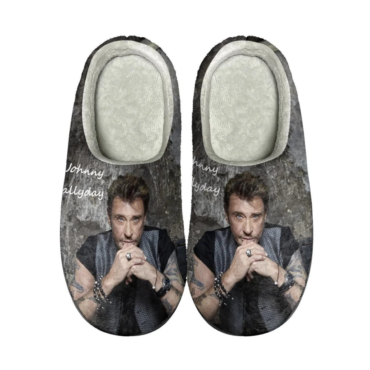 

Dropship Casual Cotton Slippers Johnny Hallyday Design Non-Slip Indoor Floor Shoes Comfortable Home Women Men Slides for Bedroom