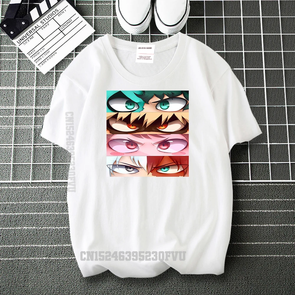 

My Hero Academia Funny Eyes Cotton Tee Shirt Men Anime Fashion Tshirts Graphic Oversized Camisas Hombre Harajuku Clothes