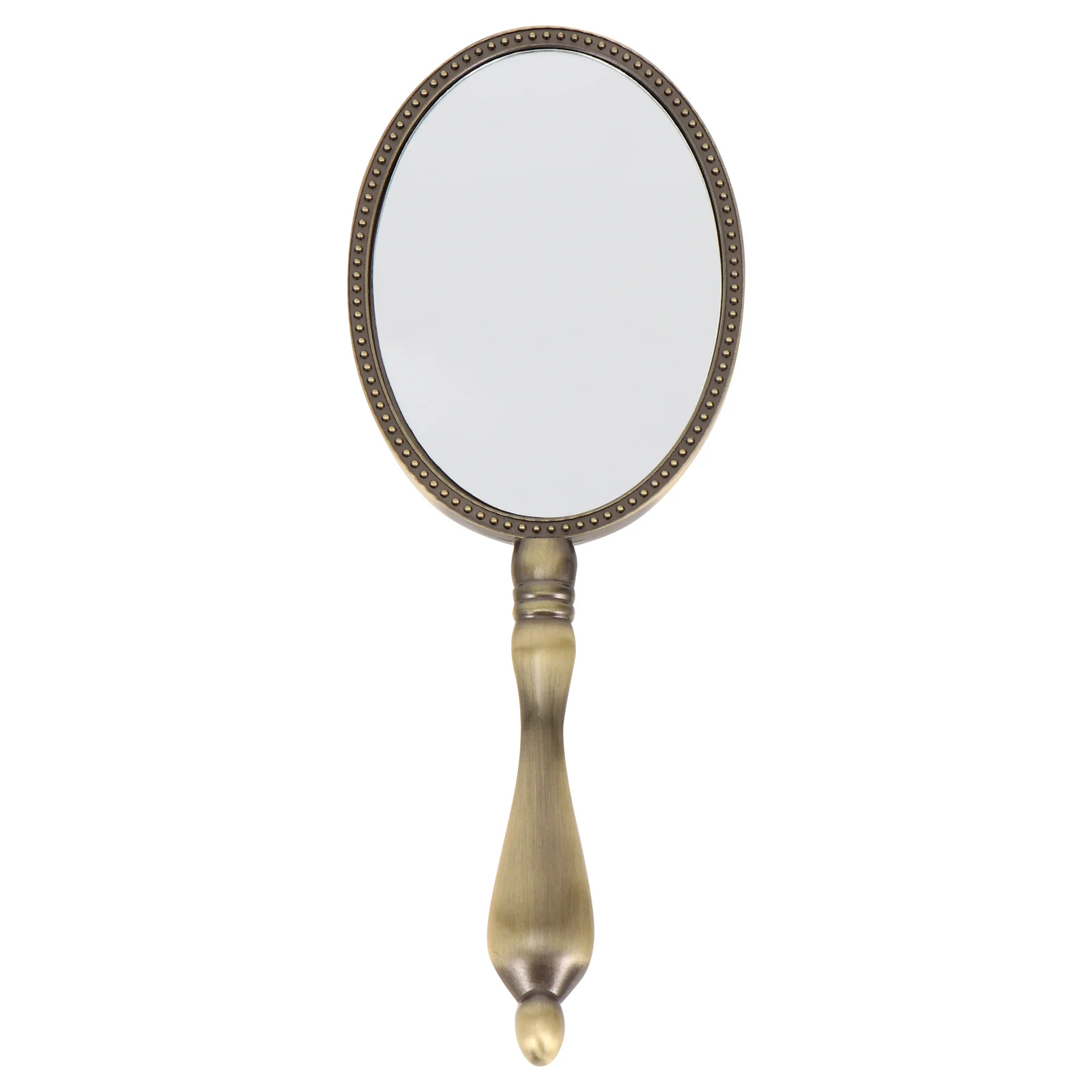

Mirror Hand Makeup Mirrors Handheld Handle Retrovintage Travelheldbarber Personal Alloy Small Ladies Tabletop Outsidedesk Table