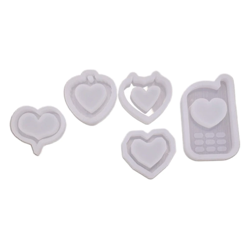 

Heart Quicksand Silicone Mold Resin Shaker Molds Creative Epoxy Casting Mold with Hanging Hole for DIY Keychain Pendant