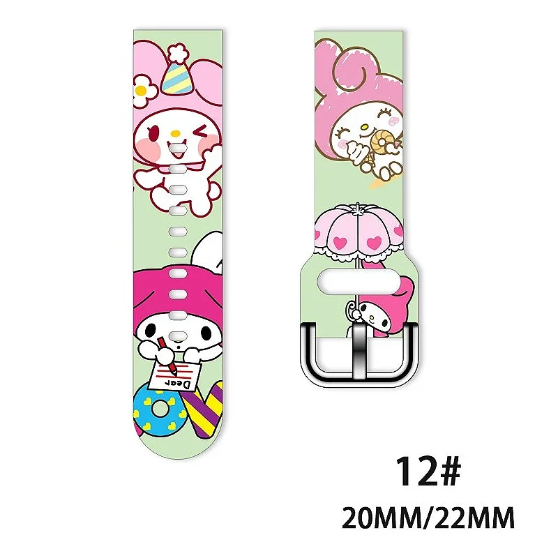 Ремешок Sanrios милый ремешок с принтом серии Mymelody подходит для Huawei GT Samsung Watch 4/5