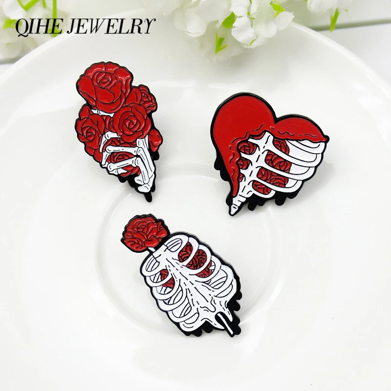 

Heart Flower Organ Enamel Pins Custom Anatomy Lungs Brain Brooch Bag Clothes Badge Gift Accessories Jewelry Wholesale