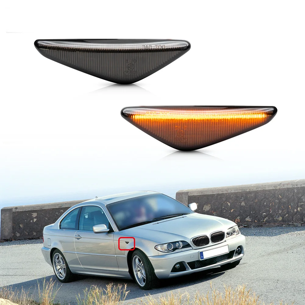 

2pcs Dynamic Turn Signal Side Marker Light High Quality Flasher Repeater Lamp Blinker Indicator For BMW 3 Series E46 Coupe 04-06