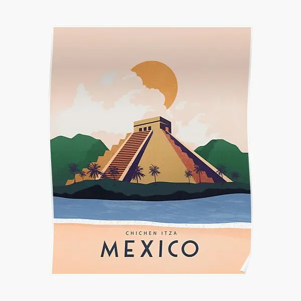 

Дорожный постер из Мексики, Постер Chichen Itza, Настенная роспись, искусство, винтажная печать, картина, Современный домашний декор, комната без рамки