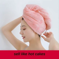 quick absorbent dry hair cap microfiber shower special thickened double layer womens cute headband wrapped absorbent towel