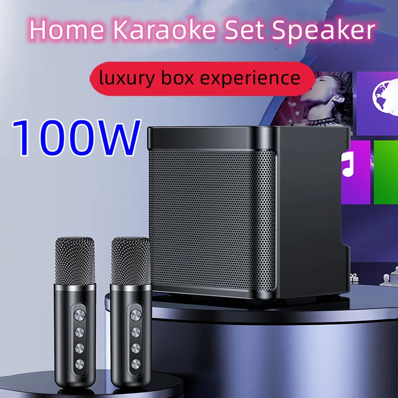 

100W karaoke Caixa De Som wireless Bluetooth Speaker portable microphone sound outdoor family subwoofer BT TF AUX boom box