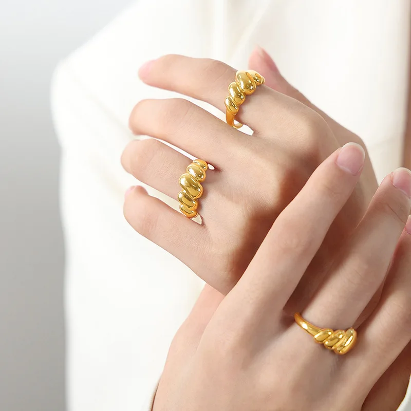 Современное кольцо из нержавеющей стали для женщин модное неправильной формы