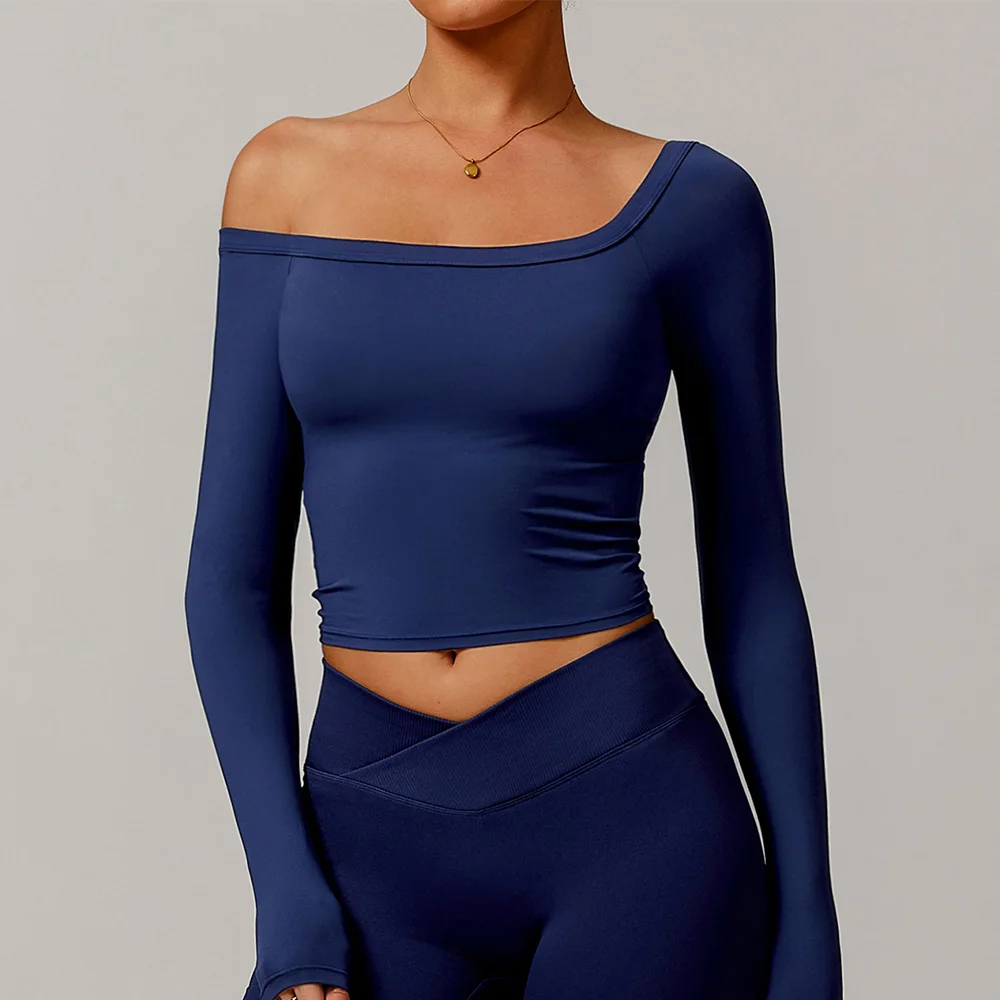 Спортивная женская рубашка с длинными рукавами для тренажерного зала фитнеса