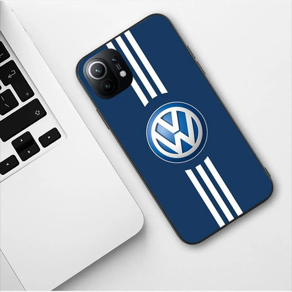 Volkswagen Car Logo Phone Case For Xiaomi 13 12 11T 9 11 10C 9T 8 9SE 11i Lite Ultra Note10 Poco F3 M4 M3 Pro Black Soft Covers