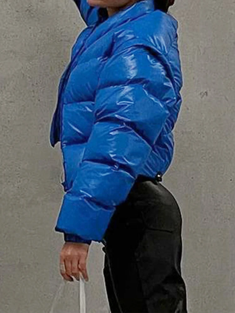 WannaThis Winter Cotton Thick Parkas Coat Women Crop Tops Outwear Stand Collar Removable Sleeve Puffer Short Jacket Trending