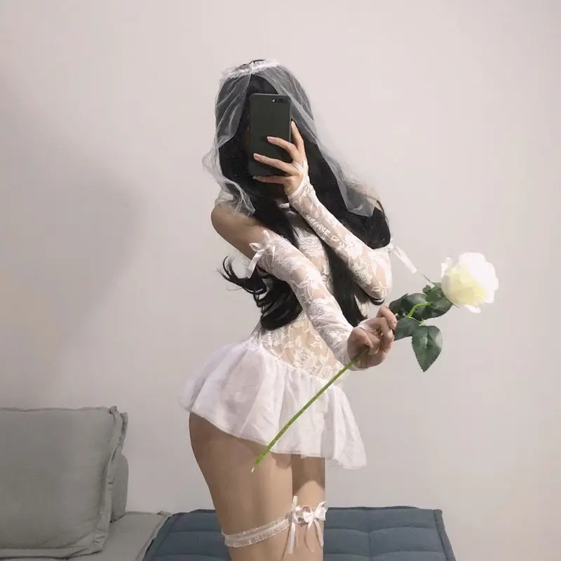 Милое сексуальное нижнее белье для стриминга невесты прозрачное сказочное