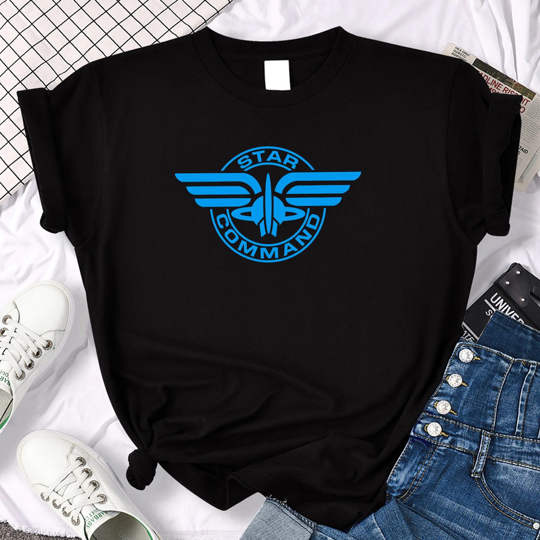 

Amazing Male Tees Men T-shirt Casual Oversized Star Command T-shirt Women T-shirts Graphic Streetwear Ladies Y2k T Shirt