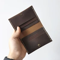vintage style genuine leather card wallet for credit cards minimalist men credit bank card holder