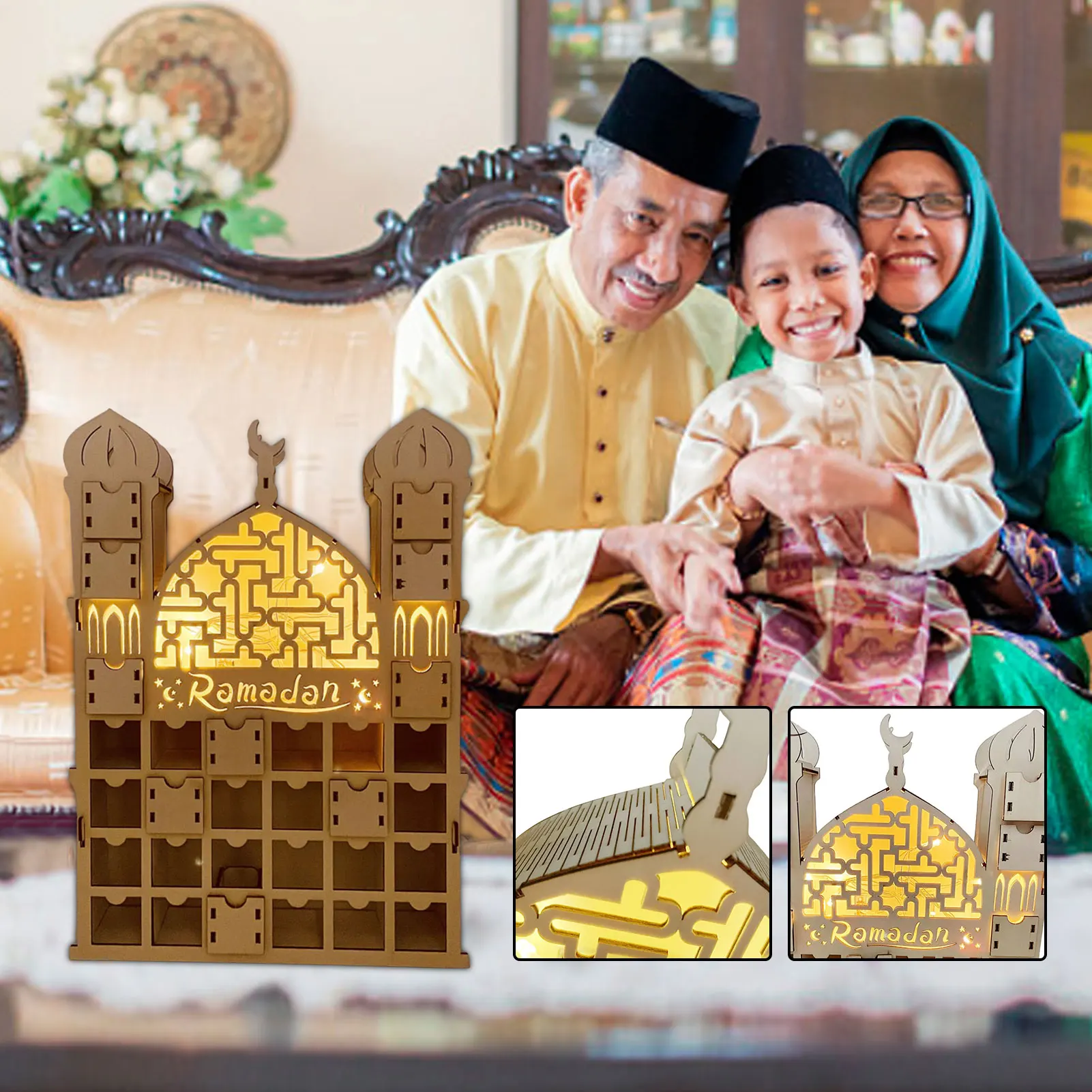 

Календарь с подсветильник кой, календарь с обратным отсчетом для мусульманской мечети