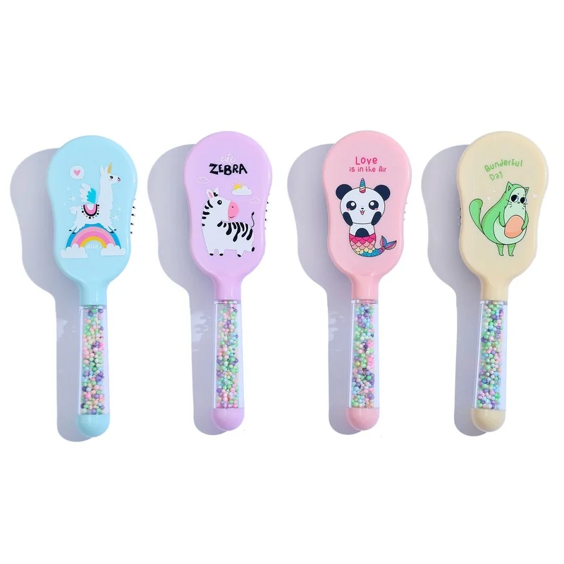 

Массажная Расческа с ручкой из пенопласта, мультяшная Расческа с воздушной подушкой в стиле аниме, детская Подарочная щетка для волос для д...