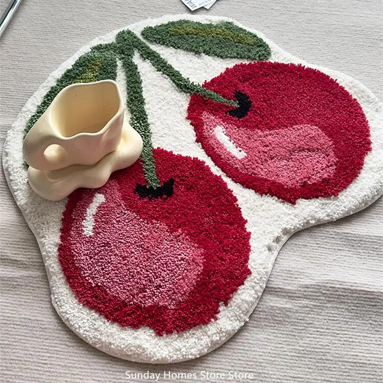 

Коврик в форме вишни, дверной коврик, мягкий толстый пушистый студийный коврик для ванной комнаты, туалета, кухни, входного пола