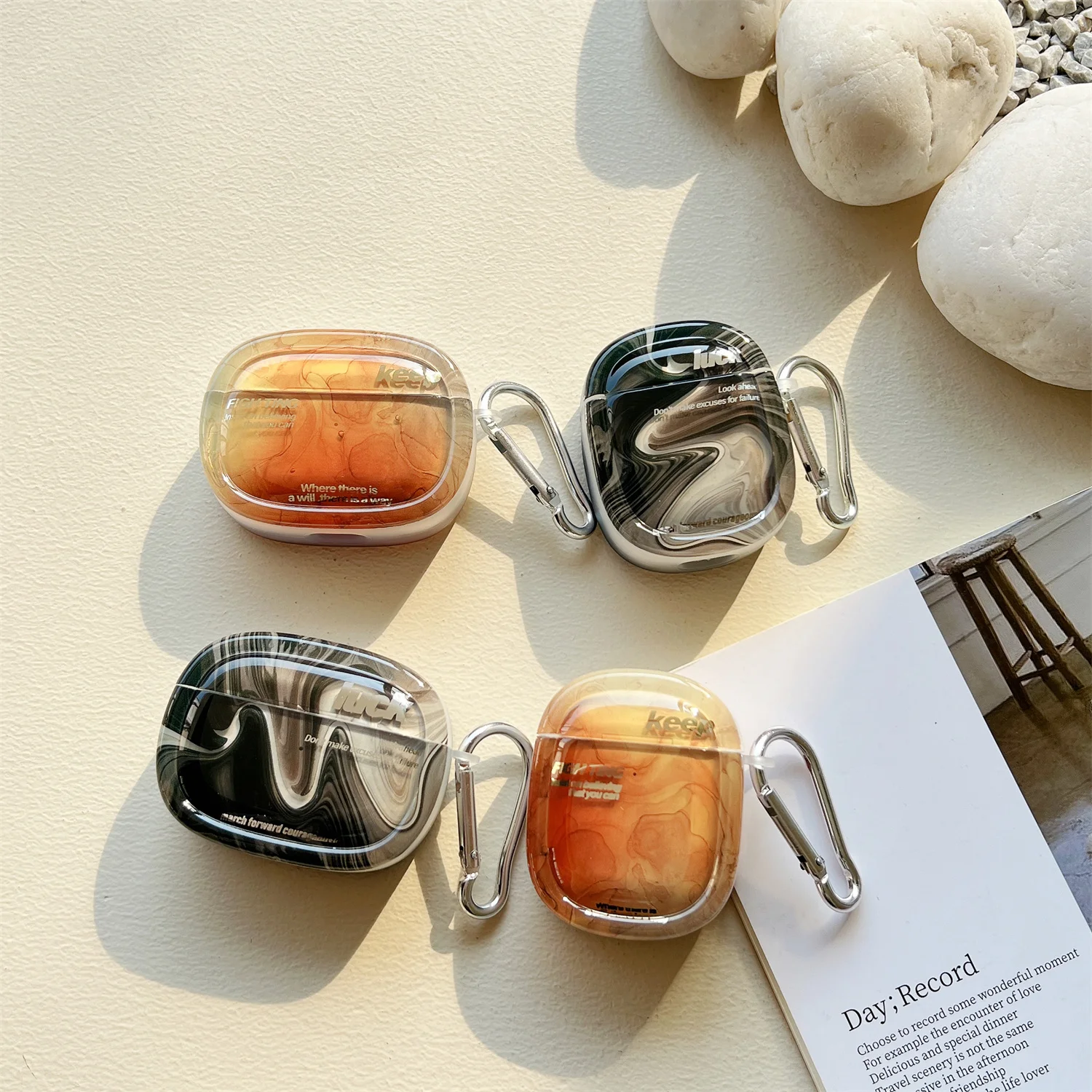 

Watercolor Art Amber Halo Case for AirPods 1 2 3 Pro Air Pods Pro2 Wireless Bluetooth Charging Box Cute Buckle Fashion Cover