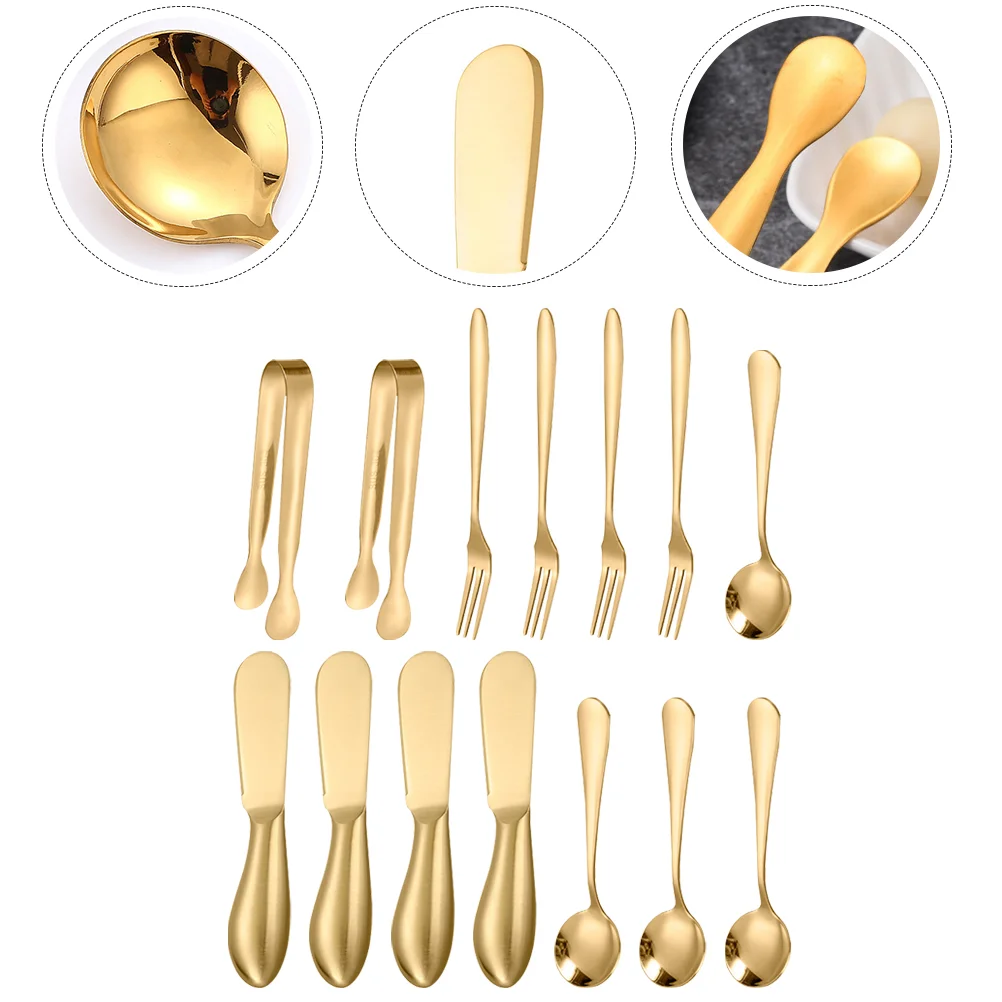 

Cheese Spoontongs Coffee Ice Spoons Forks Spreader Set Butter Dessert Kitchen Serving Cream Mini Stir Tasting Cocktail Cube Tong