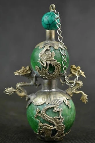 

Изысканная китайская ручная работа старая зеленая Нефритовая Герметичная Бутылка с драконом Фениксом