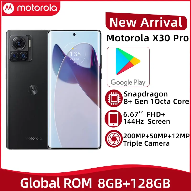 Смартфон Motorola X30 Pro, 6,67 дюйма, 144 Гц, Snapdragon 8 + Gen1, МП