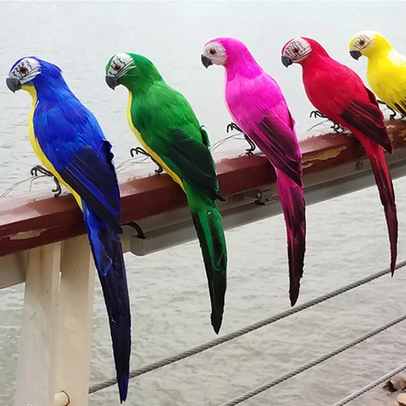 

Simulation Parrot On Tree Decor Parrot Creative Feather Garden Tree Yard Lawn Figurine Outdoor Tree Simulation Bird Decoration