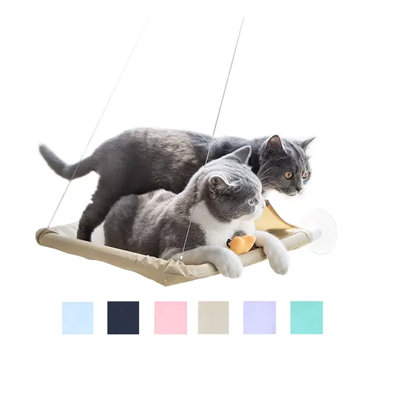 

2023New Pet Accessories Cat Hanging Beds Warm Comfortable Sunny Seat Window Mount Kitten Hammock Pet Shelf Seat Beds Bearing 20k