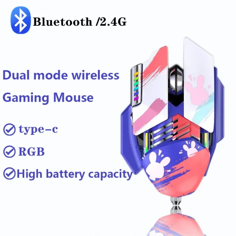 Беспроводная перезаряжаемая Bluetooth-мышь для киберспорта RGB игровая мышь
