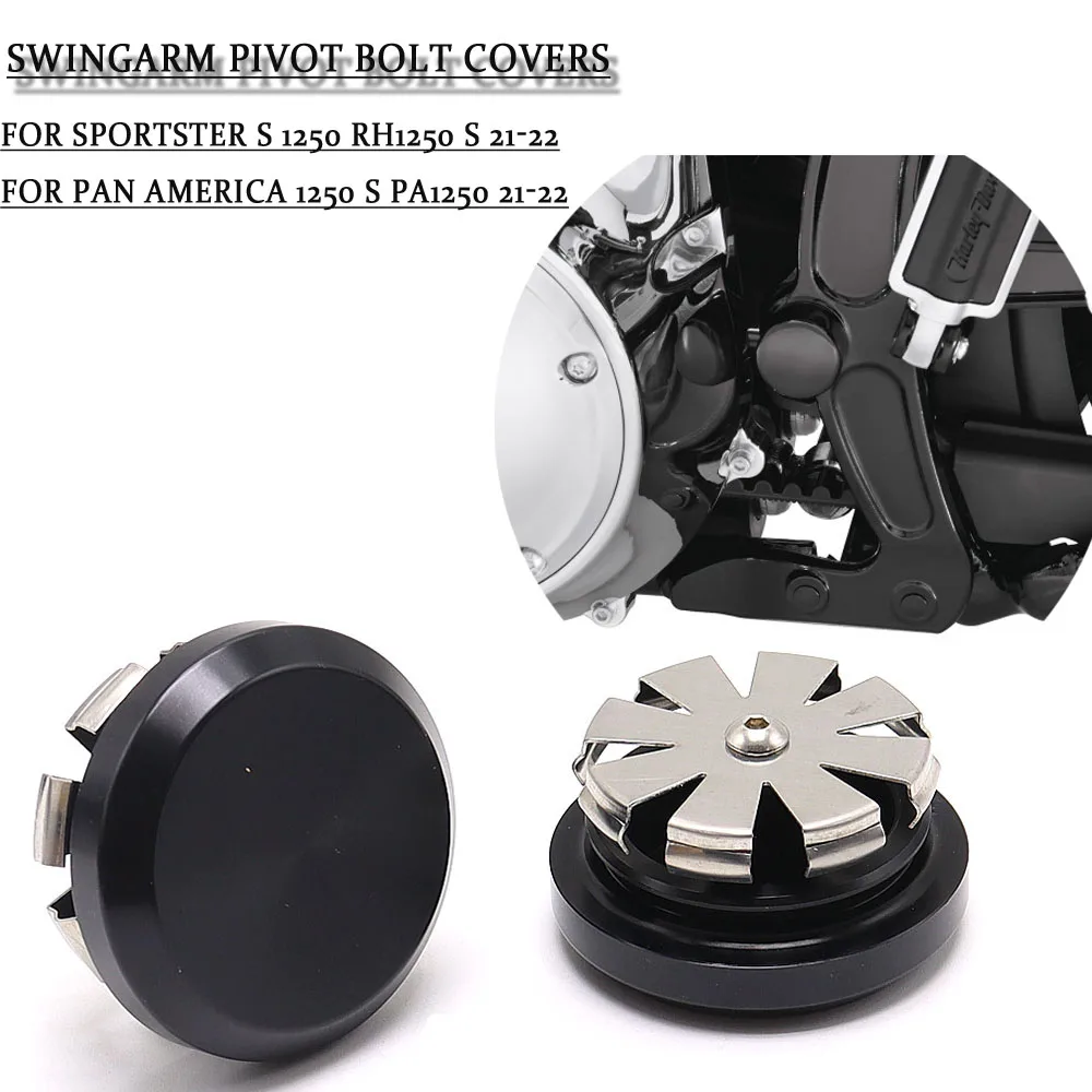 

2022 New Swingarm Pivot Bolt Covers Black For PAN AMERICA 1250 S PA1250 2021 2022 Sportster S 1250 RH1250 S 2021 2022