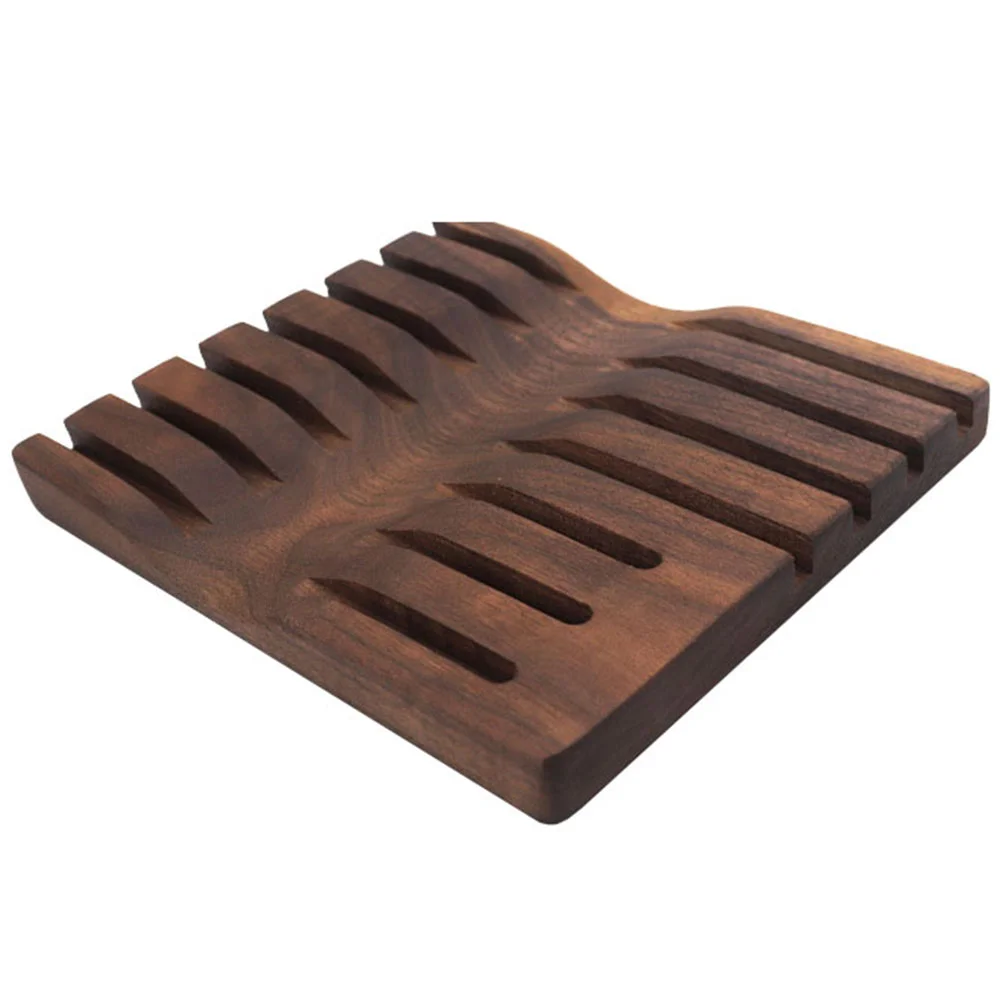 

Storage Tray Barber Shear Stand Simple Scissor Multi-function Bracket Salon Walnut Scissors Holder