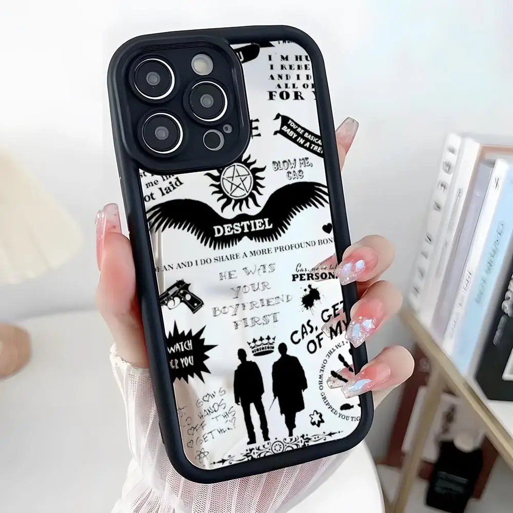 Чехол для телефона S-Supernatural серии iPhone 16 Pro Max 15 14 Plus 13 12 11 XR XS X мягкий зеркальный