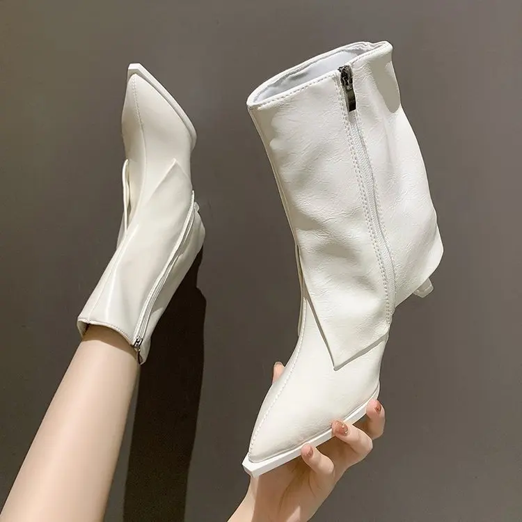

Fashion Women's Boots Women's High Heels New Style PU Leather Women's Casual Boots Pointed High Heel Women's Boots Ankle Boots