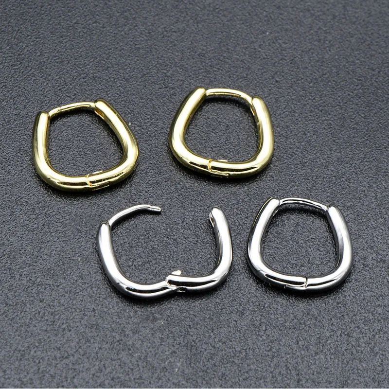 

40 шт. Роскошные ювелирные изделия серебряные позолоченные простые безопасные квадратные серьги-кольца для женщин подарок для девушки