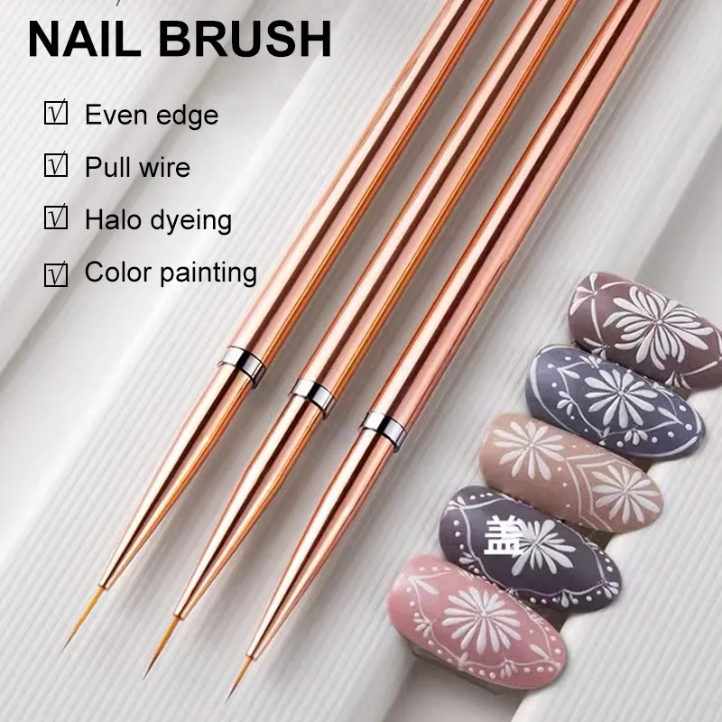 

3/1PCS Nail Brushes Design Tip Painting Drawing Carving Dotting Pen FlatFan Liner Acrylic Gel UV Polish Tools Manicure