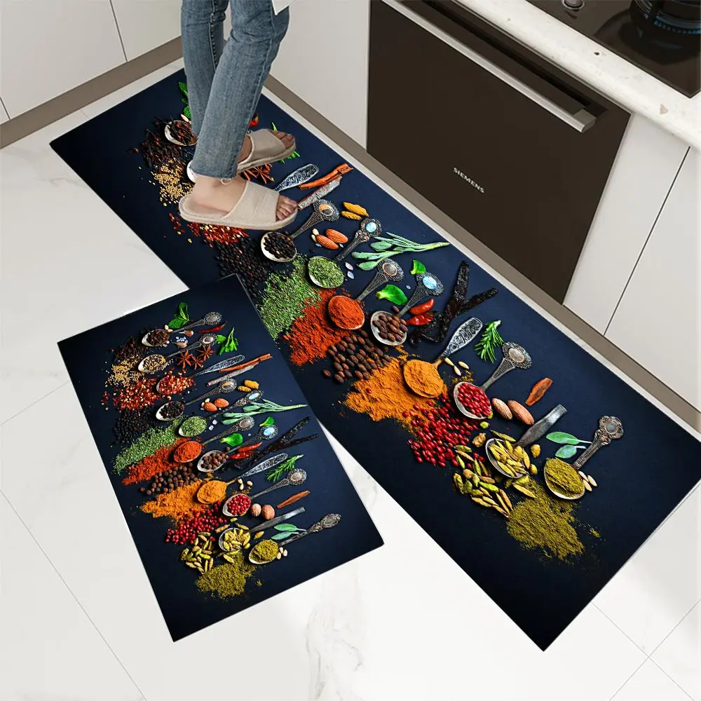 

Kitchen Mat Carpet Spices Patterns home Entrance Doormat Floor Mats Carpets For Living Room Decor Bathroom Anti-Slip Mat Rugs