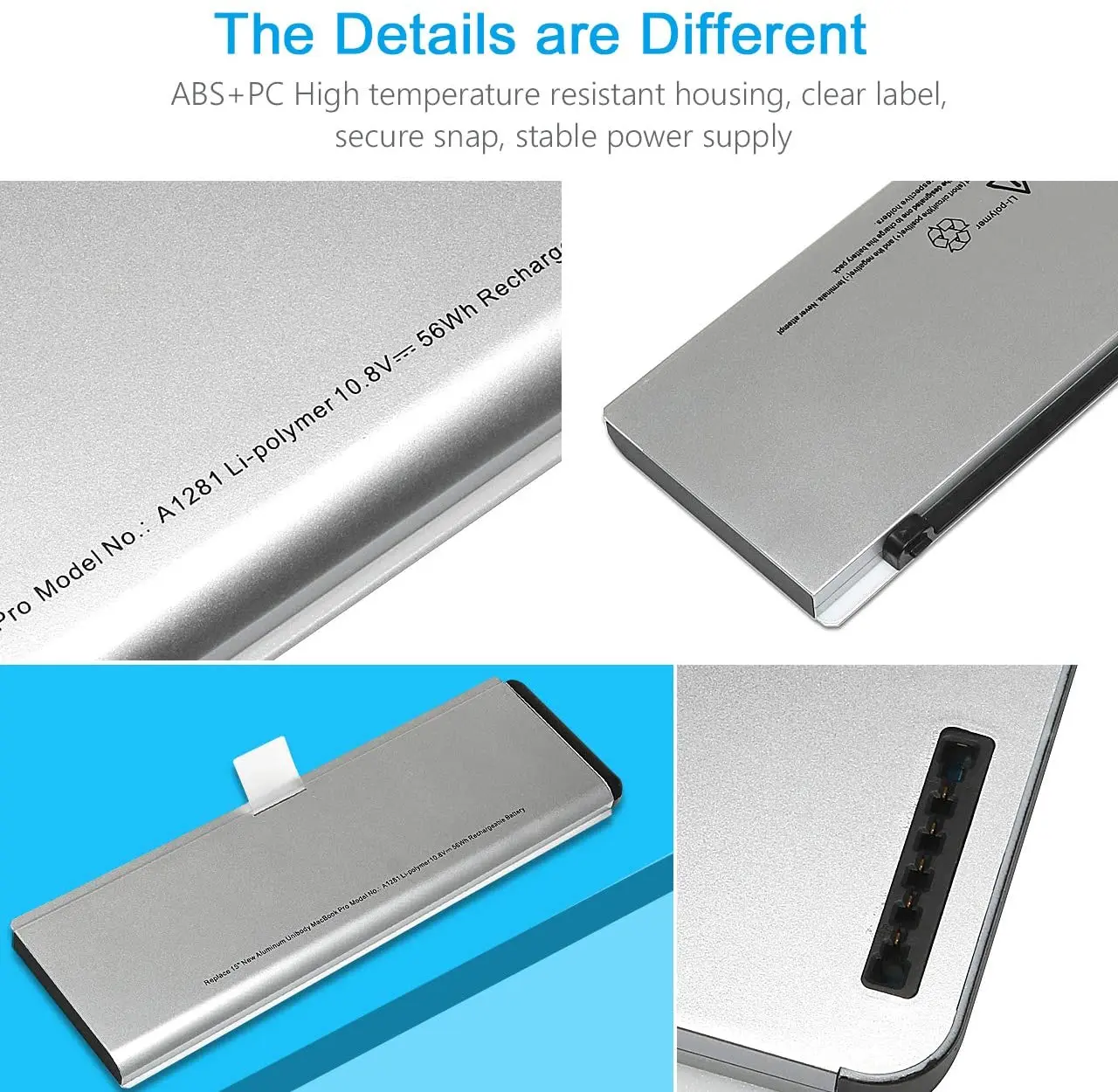 Upgrade A1281 A1286 New Laptop Battery for MacBook Pro 15'' (2008 Version) MB772 MB470LL/A MB471LL/A MB772J /A -10.8V 56WH