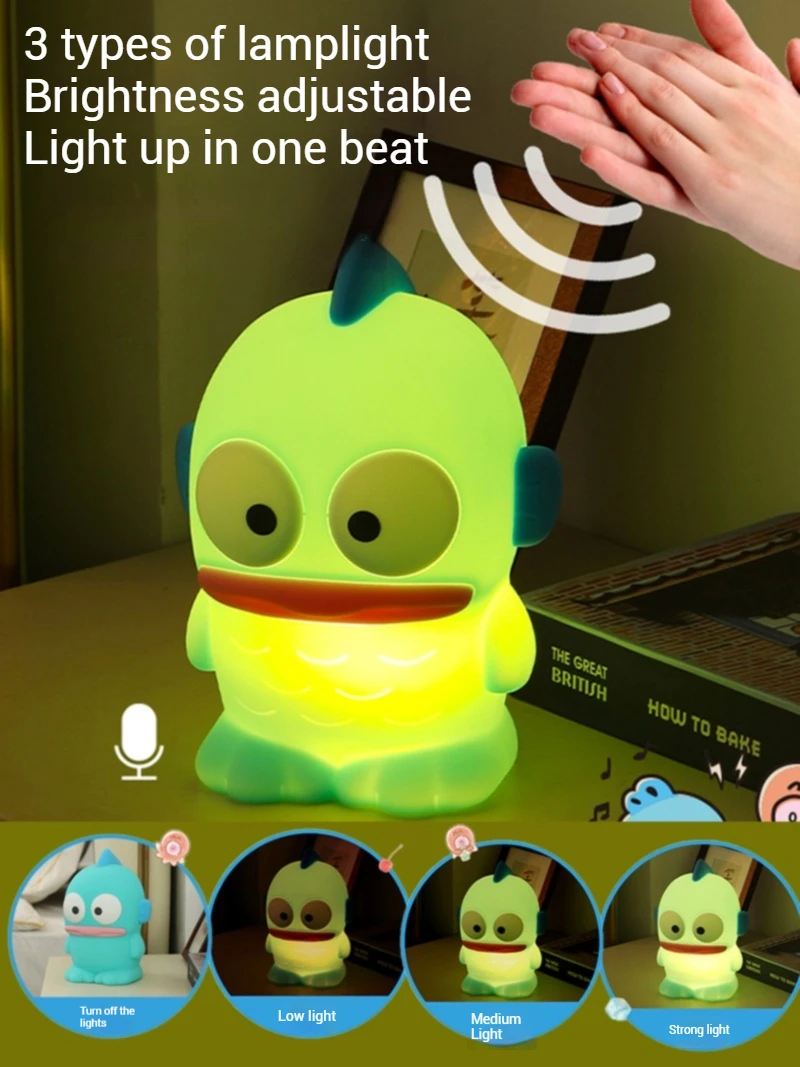 Детская Ночная лампа Hangyodon с регулируемой яркостью и голосовым управлением