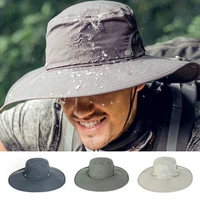 waterproof buckets hat for men summer uv protection sun hat long wide brim boonie caps male outdoor hiking fishing cap