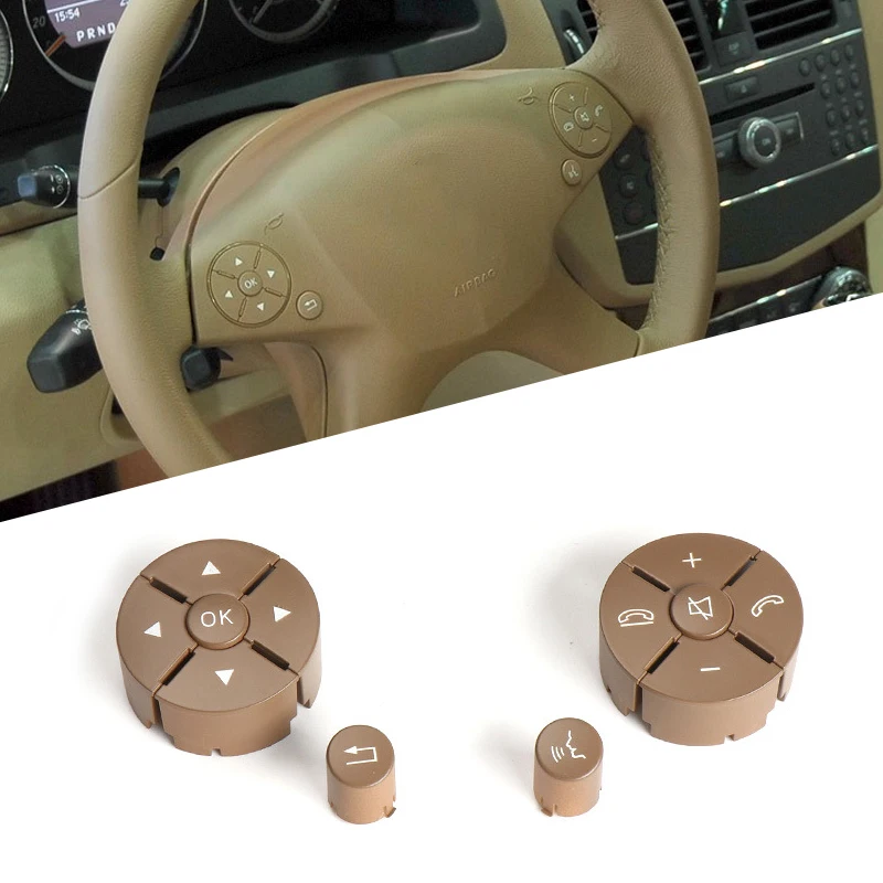 

Beige Left Right Steering Wheel Switch Button Fit for Mercedes Benz W204 W212 X204 W207 C E GLK Class 2048210451