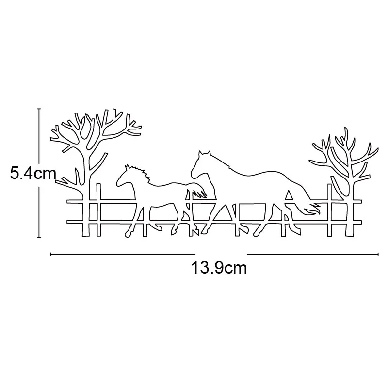 

Two Horses Animal Frame Metal Cutting Dies Cut Die Mold Scrapbook Paper Craft Knife Mould Blade Punch Stencils Dies