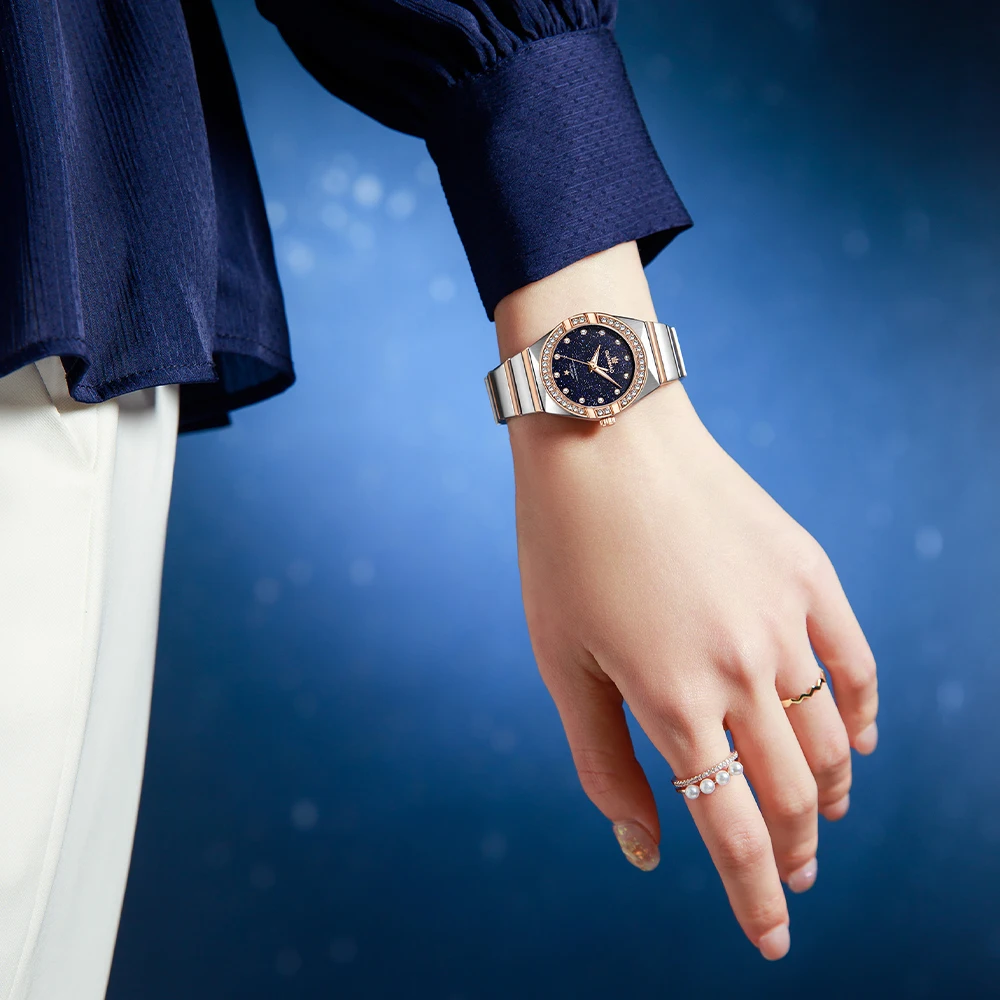 Женские кварцевые наручные часы зеркальная водонепроницаемость Простые Модные