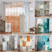 paint ink curtain blue white art bedroom living room curtain abstract ink painting waterproof home decoration