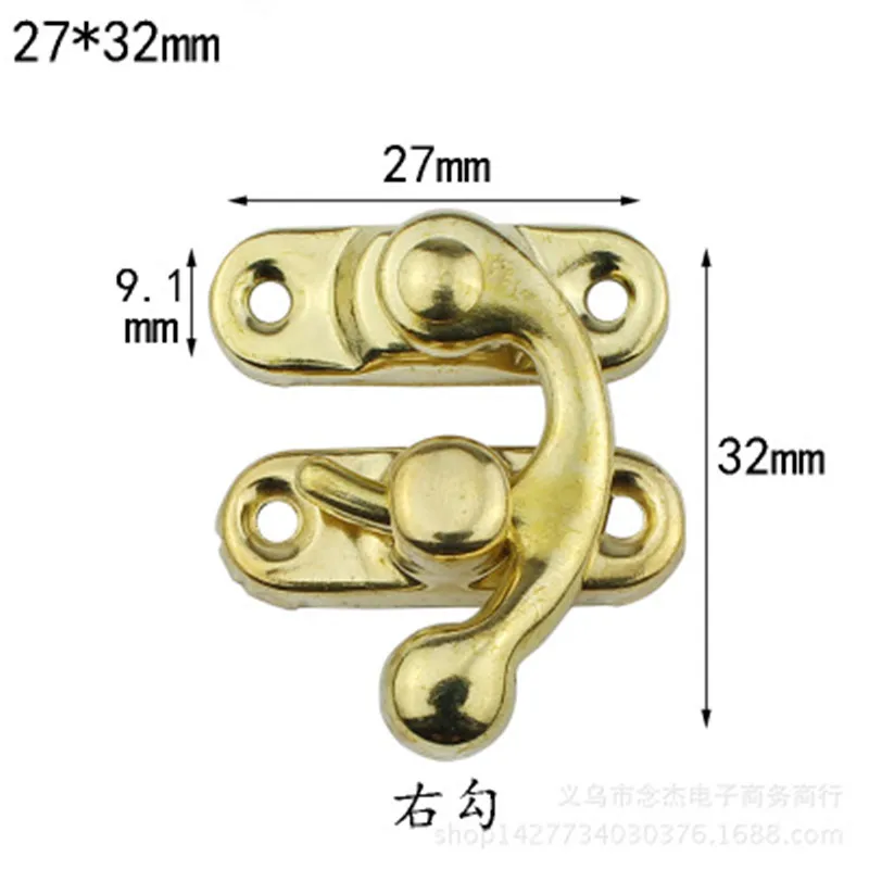 10PCS/Bag Vintage Metal Hardware Furniture Wooden Box Leather Bag Decorative Latch Clasps Lock Padlock Hasp With Screws - купить по