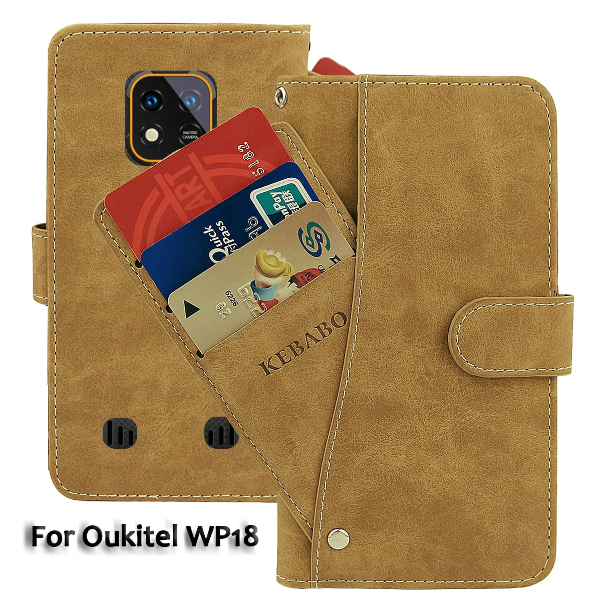 

Винтажный кожаный кошелек Oukitel WP18, чехол 5,93 дюйма, роскошный флип-чехол с отделениями для карт, Магнитный защитный чехол для телефона, сумки s