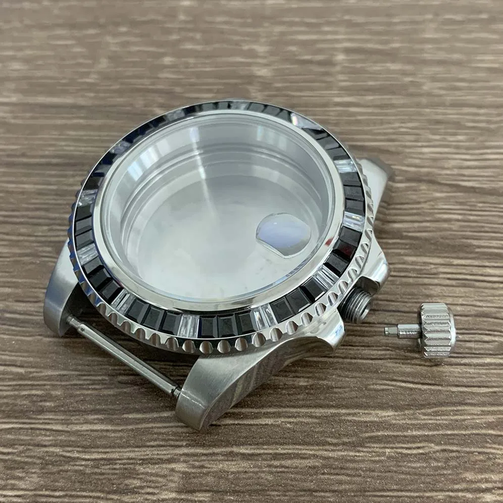 40mm Watch Case Fine Stainless Steel Case  Crystal Ring Sapphire Glass Fit  NH35 NH36 4R 7S Movement Modification Watch Case